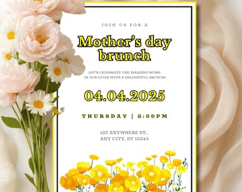 Mother's day brunch invitation | Editable template | Digital download