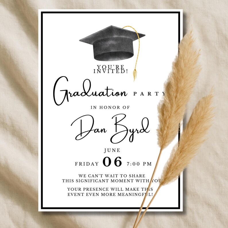 Graduation Invitation | Editable Template | Digital Download - Etsy