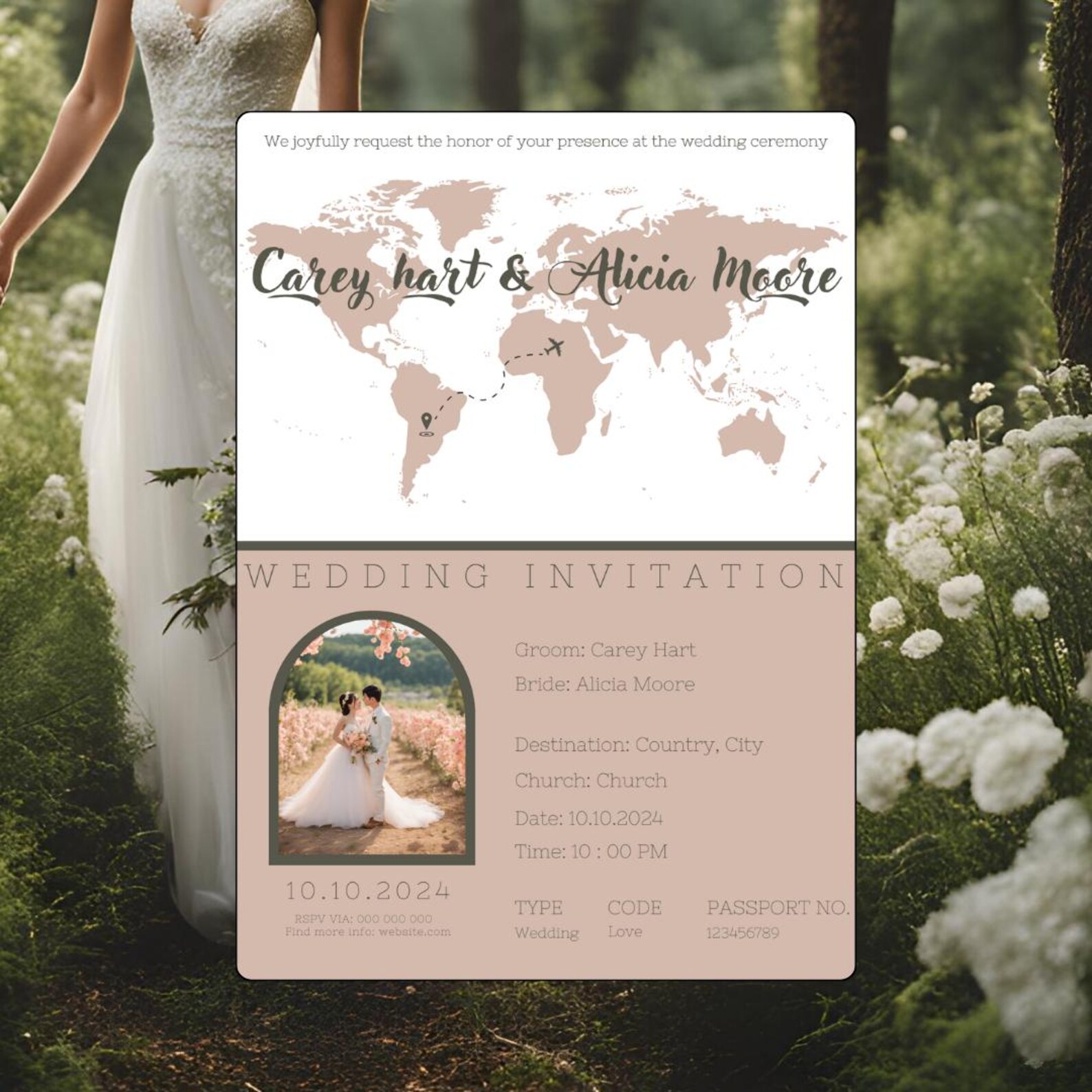 Boarding Pass Wedding Invitations Template Boarding Pass Wedding ...