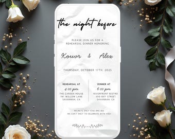 Rehearsal dinner video invitation | Wedding rehearsal | The night before | Rehearsal invitation | Dinner invitation | Rehearsal invite