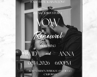 Vow renewal invitation | Wedding anniversary invite | Editable template | Digital download
