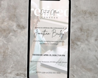 Invitación electrónica de jubilación / Plantilla editable / Descarga digital