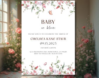 Baby shower invitation | Editable template | Digital download