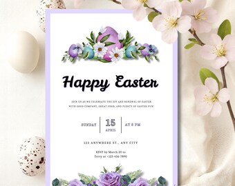 Easter invitation | Editable template | Digital download