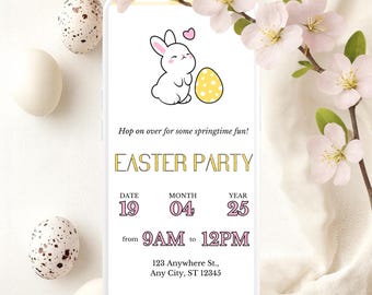 Easter video invitation | Editable template | Digital download