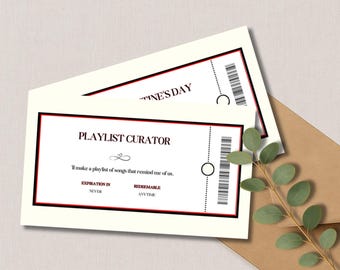 Valentine's love coupons | Editable template | Digital download