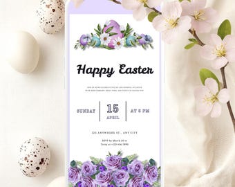 Easter video invitation | Editable template | Digital download