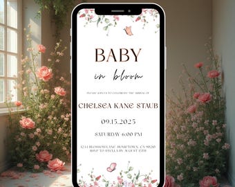Baby shower invitation e-vite | Editable template | Digital download