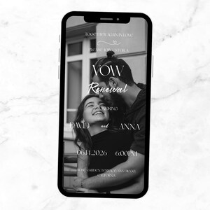 Vow renewal invitation e-vite | Wedding anniversary invite | Editable template | Digital download