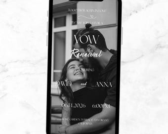 Vow renewal invitation e-vite | Wedding anniversary invite | Editable template | Digital download