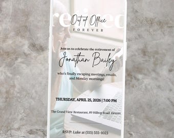 Retirement video invitation | Editable template | Digital download