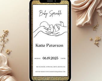 Baby Sprinkle Invitation E-vite | Editable Template (PDF)