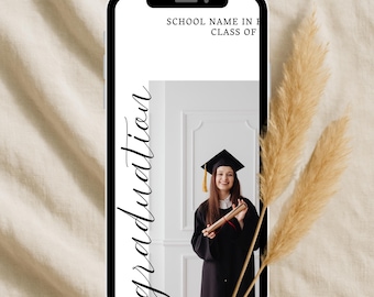 Graduation announcement invitation e-vite | Editable template | Digital download