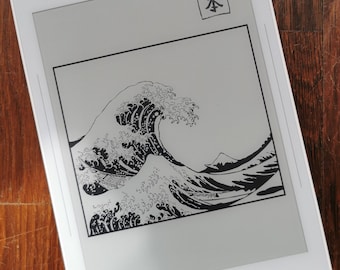 Supernote A5X, A6X und A6X2 Nomad, rM2, Onyx Boox Screensaver "Great Wave off Kanagawa"