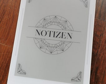 Supernote A5X, A6X und A6X2 Nomad, rM2, Onyx Boox Screensaver Linien "Notizen"