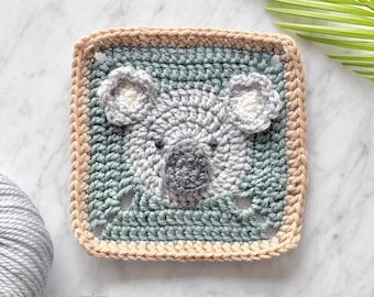 Koala Granny Square Crochet Pattern: Forest, Woodland Animal Baby Blanket (Digital PDF Pattern)