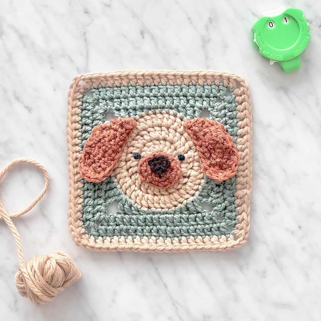 Dog Granny Square Crochet Pattern Puppy Pup Animal Blanket Digital PDF ...