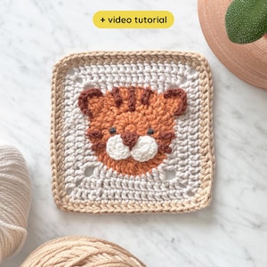 Tiger Granny Square Crochet Pattern: Jungle Safari Animal Baby Blanket (Digital PDF Pattern)
