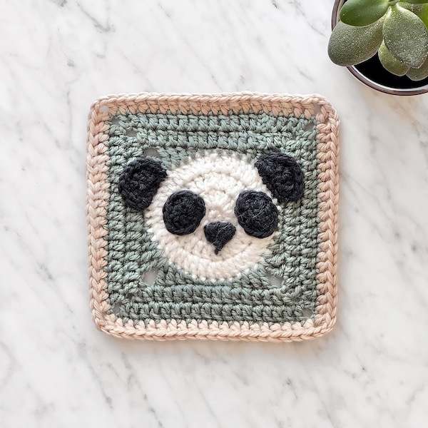 Panda Granny Square Crochet Pattern ⸱ Animal ⸱ Forest Animals ⸱ Zoo Animals ⸱ Blanket ⸱ Digital PDF Crochet Pattern