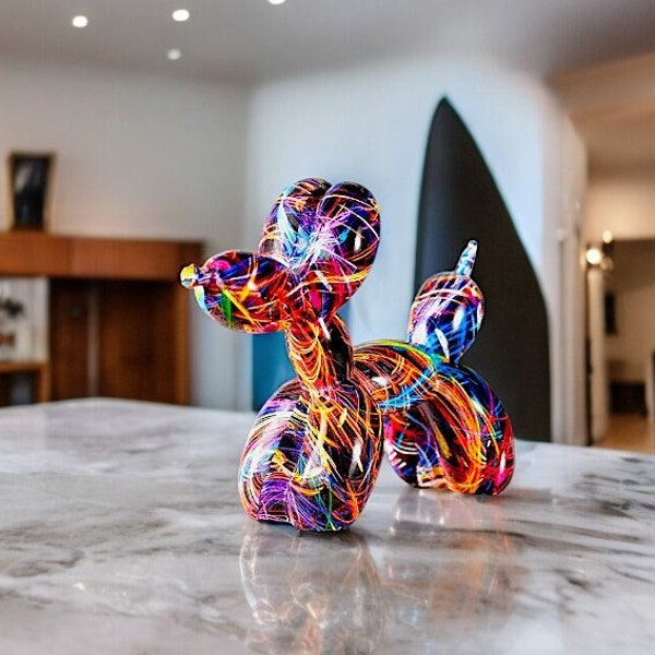 Pop Art Balloon Dog Ornament Graffiti Inspired Home Decoration Sculpture Statue