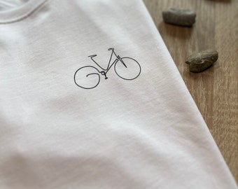 Camiseta de bicicleta, Camiseta unisex, Algodón orgánico, Serigrafía, Ciclismo, Camiseta,