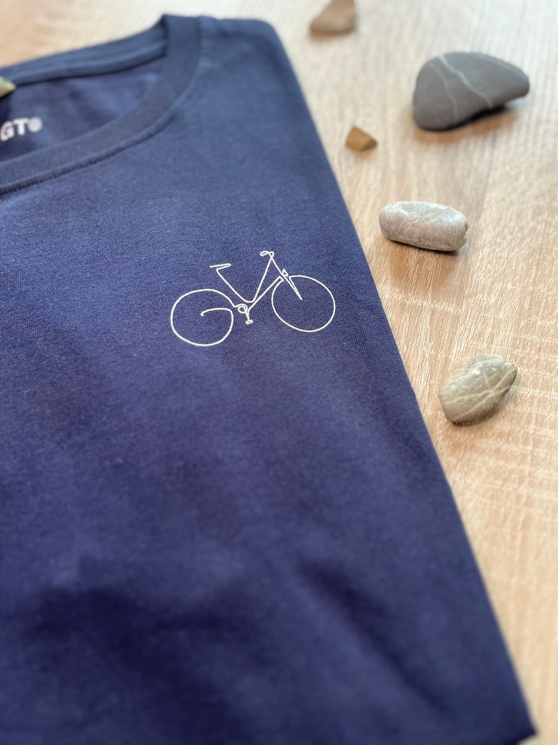 Fahrrad T-Shirt, Unisex T-Shirt, Bio Baumwolle, Siebdruck, Radeln, T-Shirt, Bild 3