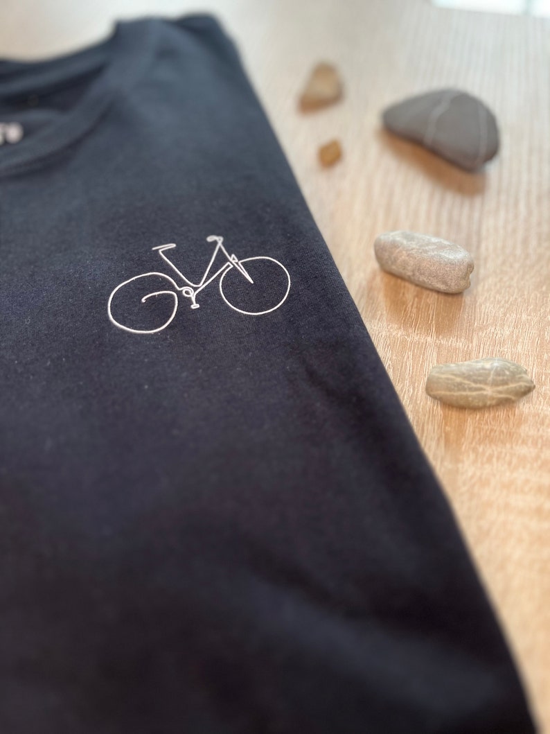 Fahrrad T-Shirt, Unisex T-Shirt, Bio Baumwolle, Siebdruck, Radeln, T-Shirt, Bild 2