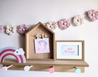 2x Filz Girlanden Mit Gänseblümchen - Weiß & Rosa Deko Für Zimmer & Parties