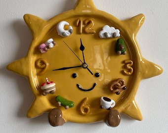 Sun clock with magnetic charms