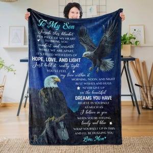 Personalised To My Son Blanket, Son Blanket, Gift for Son, Letter to my Son Blanket From Your Mom, Family Gifts, Birthday Gift for Him