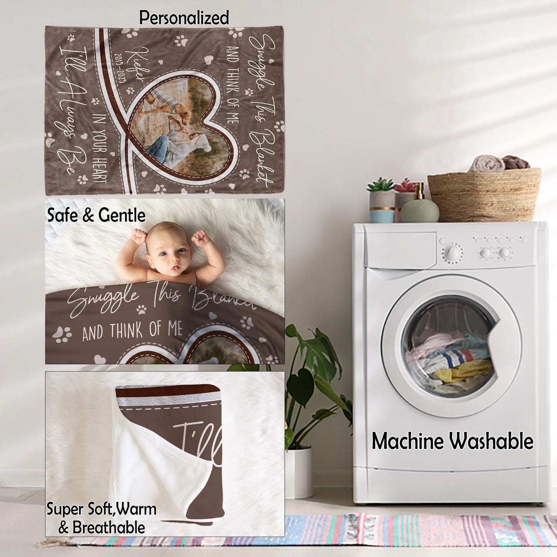 Personalized Memorial Pet Blanket - Up to 5 Pets - Best Gift For Dog/Cat Lover