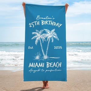 Birthday Trip Beach Towel, Birthday Party Gift, 25th Birthday Gift for Bff, Birthday Gift Idea, Gift for Her, Summer Birthday Keepsake Gifts