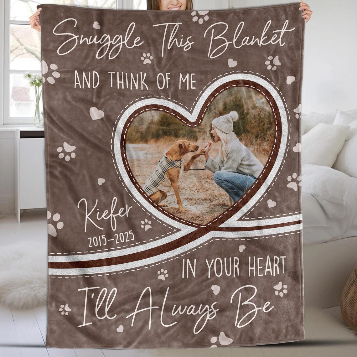 Personalized Dog Memorial Blanket, Pet Blanket With Photo, in Loving ...