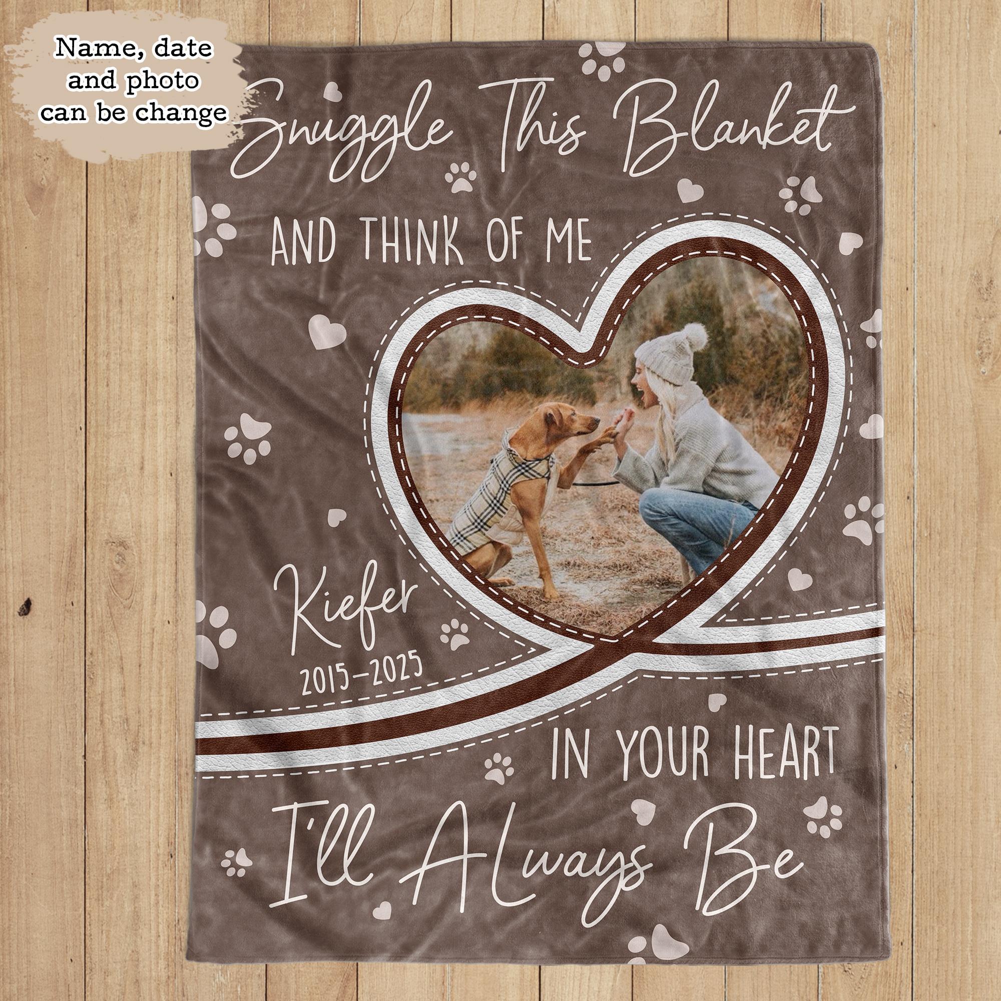 Personalized Dog Photo Memorial Fleece Throw Blanket/Quilt - Memorial Gift - As I Sit In Heaven