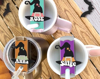 Witch Hat Halloween Personalized Tumbler Name Tag, Stanley Cup Accessory