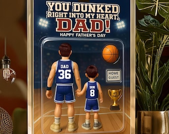 Personalized Basketball Father’s Day Gift Dad | Custom Acrylic Block Plaque | Basketball Dad Gift from Kids
