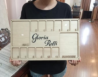 Personalized School Years Photo Frame, Natural Wood, Graduation Gift