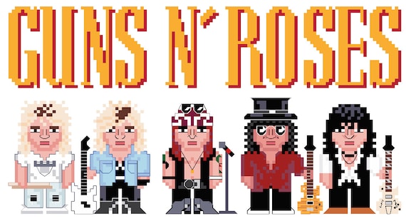 【廃盤・美品】Guns N' Roses 12' Single 4枚セット Guns N' Roses Cross Stitch Pattern - Etsy
