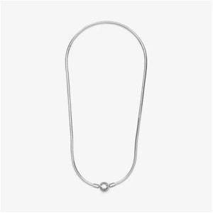 Collier minimaliste à breloques Pandora en argent sterling S925, collier chaîne serpent Pandora Moments, collier de tous les jours, cadeau pour elle image 5