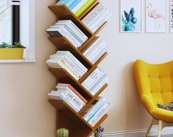 Bamboo Multi-layer Tree-shaped Bookshelf