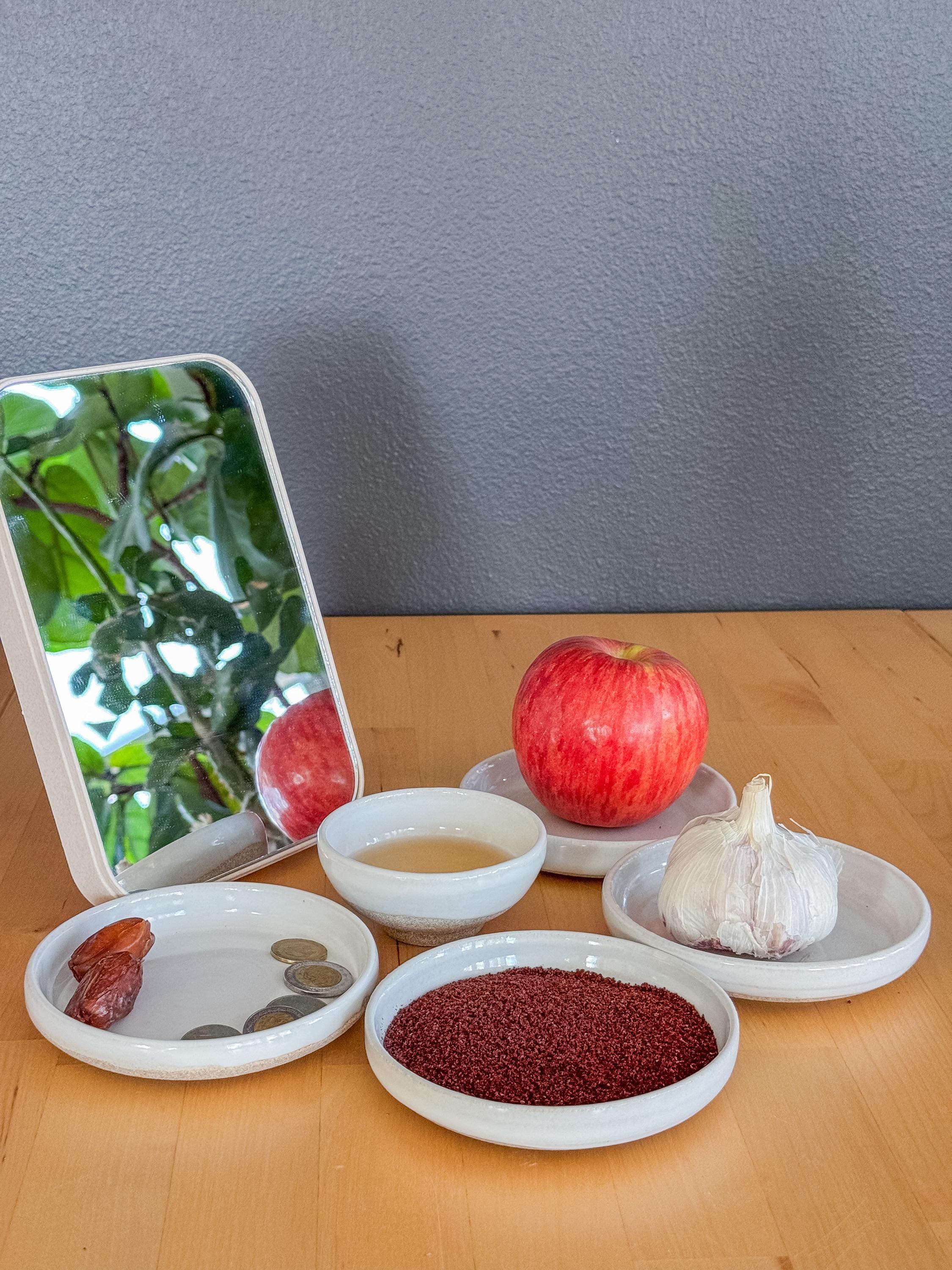 Handmade Persian Haft Seen Set | Minimal Ceramic Nowruz Tableware | Modern white Haftsin Sets