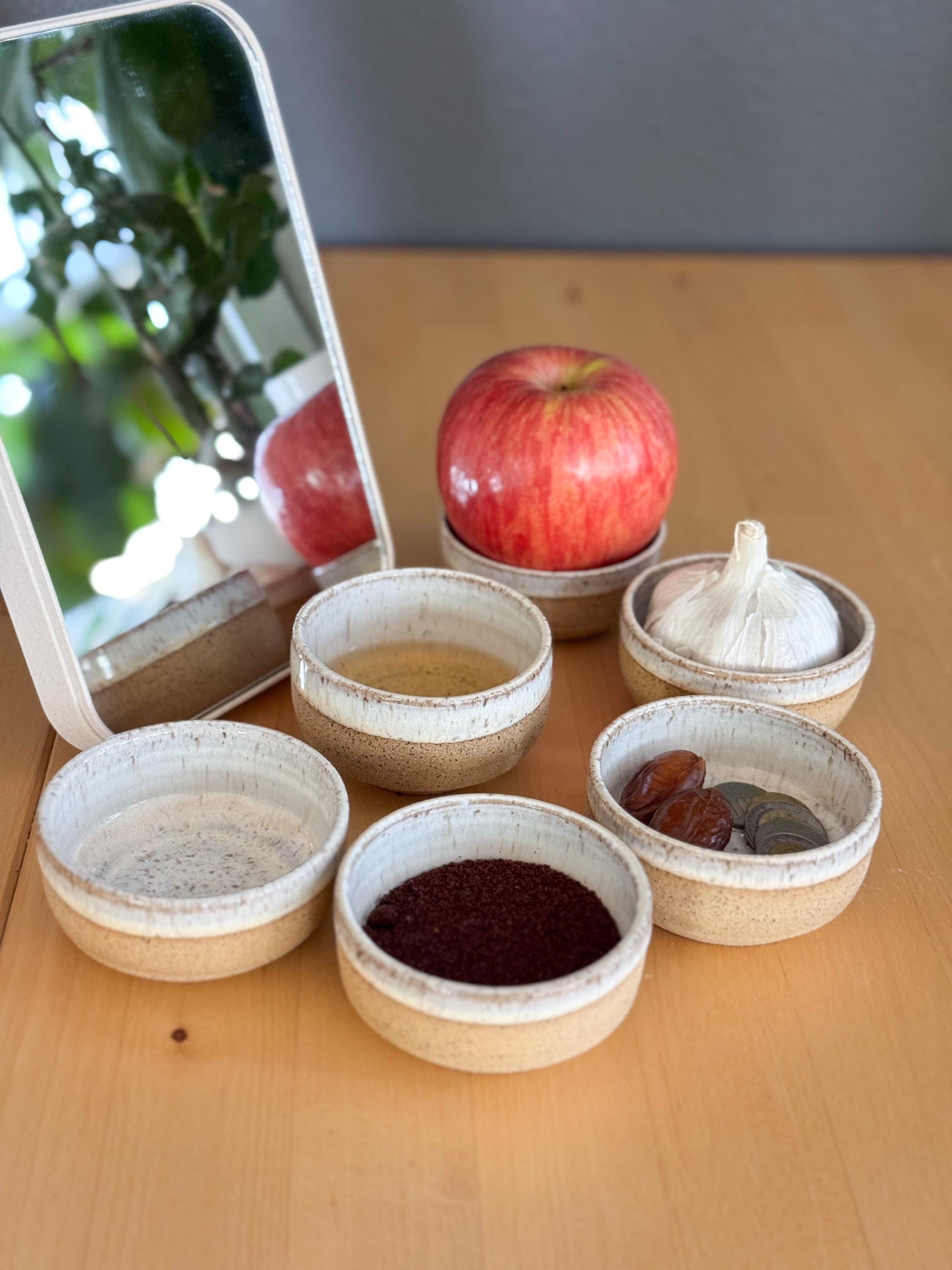 Handmade Persian Haft Seen Set | Minimal Ceramic Nowruz Tableware | Modern cream Haftsin Bowls