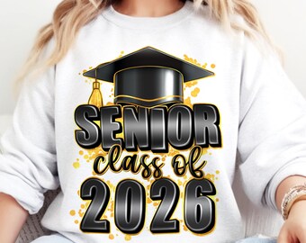 Senior 2026 Abschluss PNG: High School/College Shirt Design (Digitaler Download)