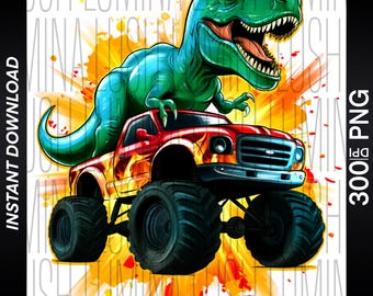 トレックスのモンスタートラック乗り、恐竜昇華、子供向け昇華デザイン