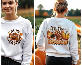 Fútbol americano y calabaza de otoño PNG: Temporada de Halloween (Descarga digital)