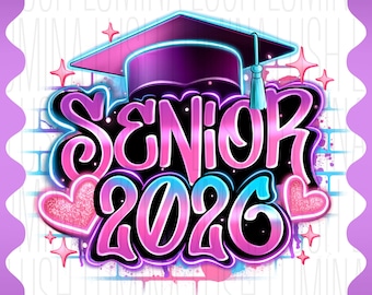 Senior 2026 PNG: Abschlussfeier Design (Digitaler Download)