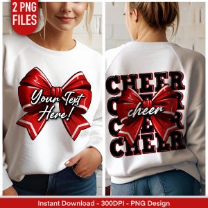 Coquette Cheer PNG: Red Team Mascot Sublimation Design (Digital Download)