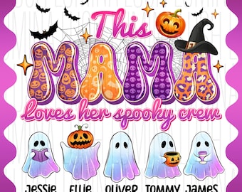 Personalized Halloween Mama PNG, Spooky Crew Sublimation Design (Digital Download)