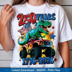 Caminhão Monstro Dinossauro dos 250 Anos da América PNG (Download Digital)