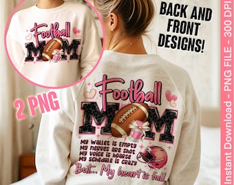 Football Mom PNG: Game Day Sublimation Design (Digital Download)